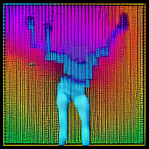 Prompt: psychedelic dance of pixels