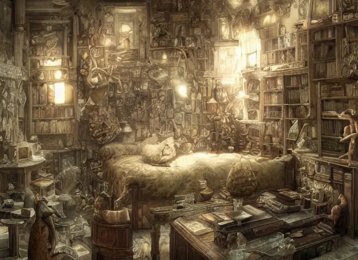 Prompt: a room by adonna khare and akihiko yoshida