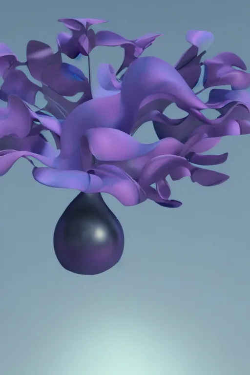 Image similar to a purple and blue sterlizia, a computer rendering by agnes lawrence pelton, featured on polycount, computer art, rendered in cinema 4 d, octane render, rendered in maya