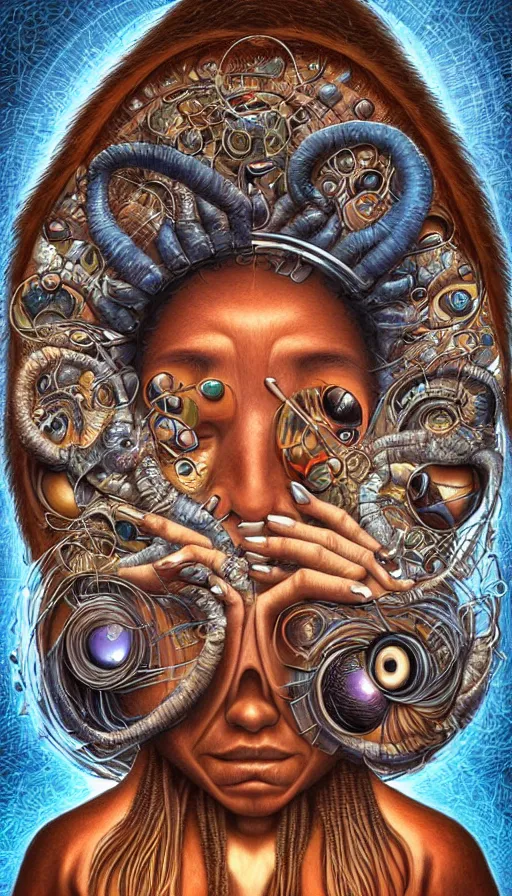 Image similar to portrait of a digital shaman, by naoto hattori