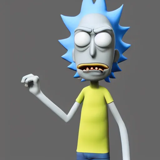 Prompt: rick from rick and morty 3 d render photorealistic unreal engine photorealistic ultra - realistic by alexandre touguet