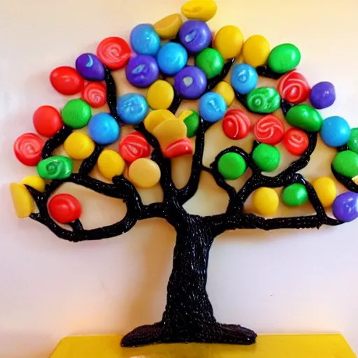 Image similar to the tree of life made up of candy