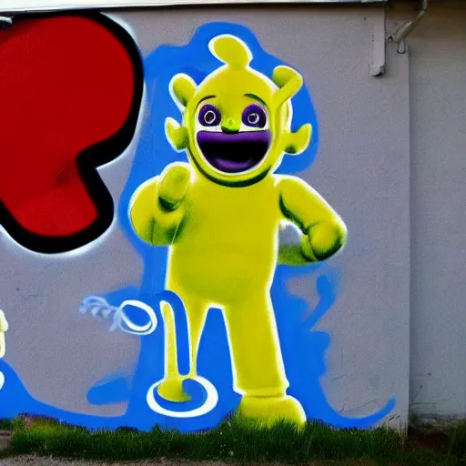 Image similar to teletubbies graffiti