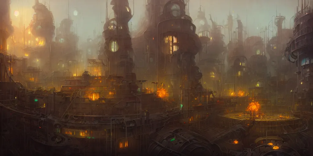 Prompt: The Tesseracy Factory, by Peter Mohrbacher and Andreas Rocha and Craig Mullins