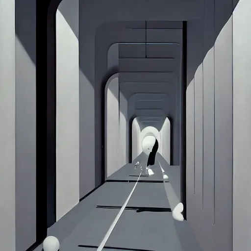 Image similar to A white futuristic modern corridor, very coherent, painted by Edward Hopper, Wayne Barlowe, painted by James Gilleard, airbrush, art by JamesJean