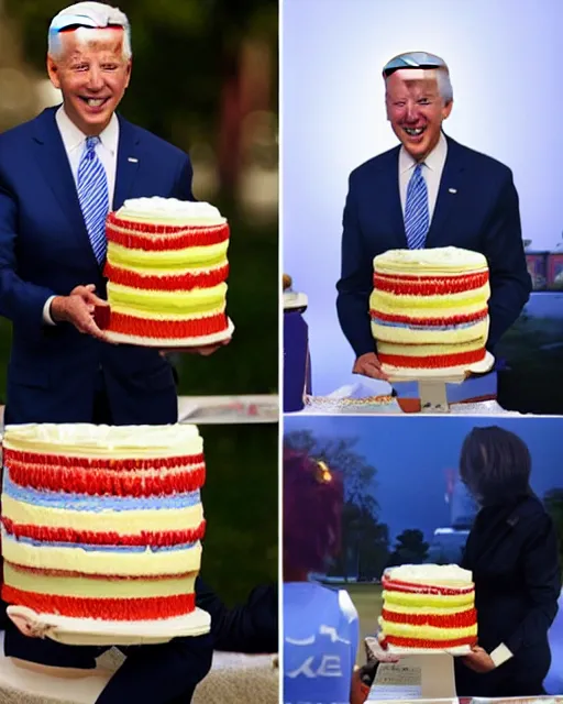 Image similar to joe biden made of cake