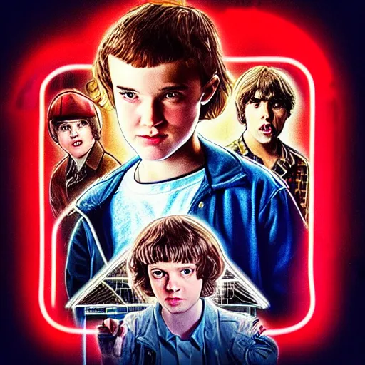 Prompt: “ robert pattison portrait, stranger things character, 8 0 s, neon, high school, student, vhs, arcade, fiction, steven spielberg, hyperrealistic, dramatic, heroic, epic, cinematic lighting ”