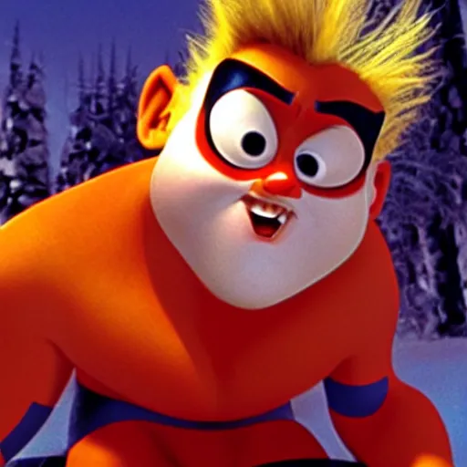 Image similar to syndrome from the incredibles in rudolph the red nosed reindeer