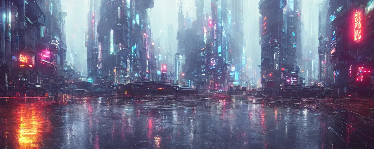 Prompt: cyberpunk city with rain, by greg rutkowski and makato shinkai,trending on artstation, digital art, sharp focus,high quality, very detail,Cinematic Lighting , 8k,wallpaper,