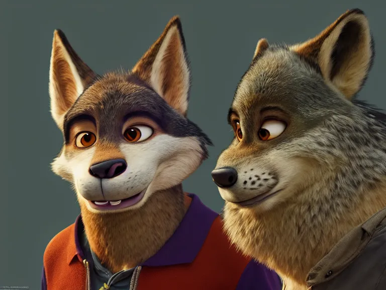 Image similar to a film still from zootopia main character portrait anthro anthropomorphic wolf guard head animal person fursona pixar disney animation sharp rendered in unreal engine 5 anime key art by greg rutkowski bloom dramatic lighting modeling beginner render