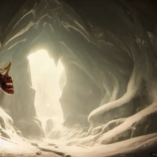 Prompt: devil posing in the ice cave. greg rutkowski. boris vallejo. color grading lut 3 8 4 0 x 2 1 6 0