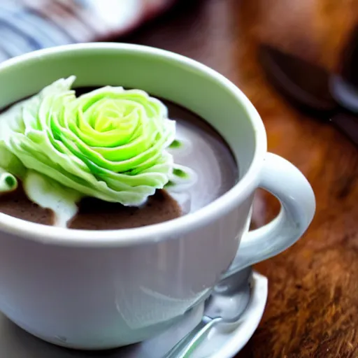 Prompt: hot coco and lettuce