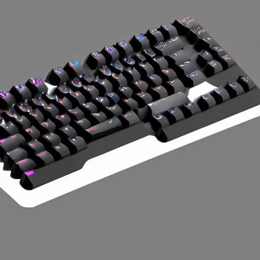 Prompt: “A product render of a mechanical keyboard, realistic”