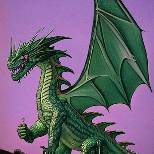 Prompt: dragon, vintage art, by ed emschwiller