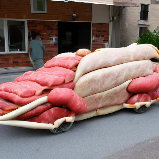 Image similar to Car made of meat