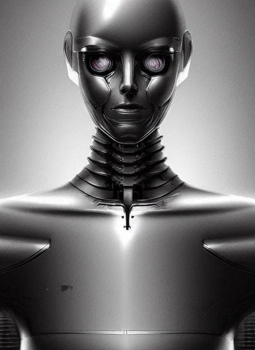 Prompt: portrait of a dystopian android robot, sci - fi, wonderful shading, realistic perfect face, concept art, dynamic pose, digital illustration, trending on artstation, intricate details, epic composition, sharp focus, 8 k uhd, masterpiece, wlop, ross draws