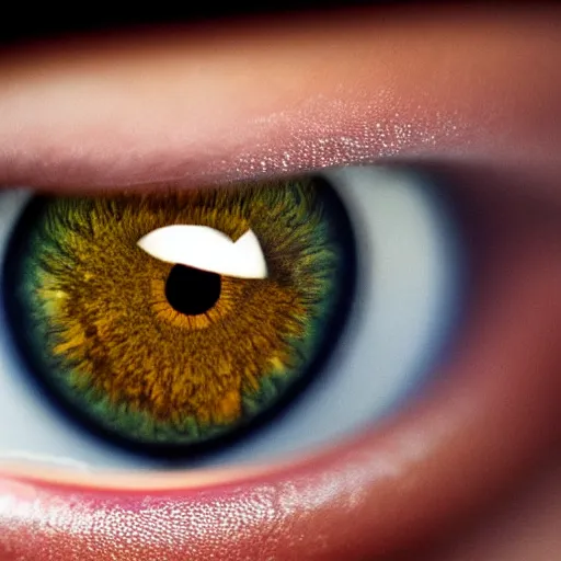 Image similar to beautiful close - up of eye with reflection of milky way inside pupil, macro photography