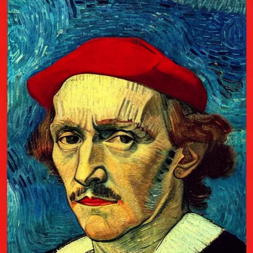 Image similar to christopher columbus portrait!!! painted by ( ( ( van gogh ) ) ), 4 k, 8 k