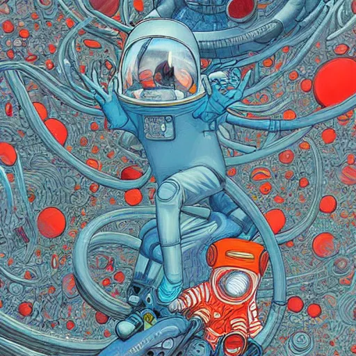 Prompt: james jean art of a part in space, hyper detail