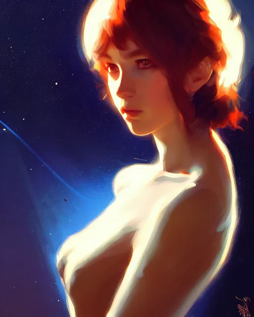 Image similar to a potrait of a space fanstasy cat, fine details. night setting. realistic shaded lighting poster by ilya kuvshinov katsuhiro, artgerm, jeremy lipkin and michael garmash, unreal engine, radiant light, detailed and intricate environment, digital art, trending on art station