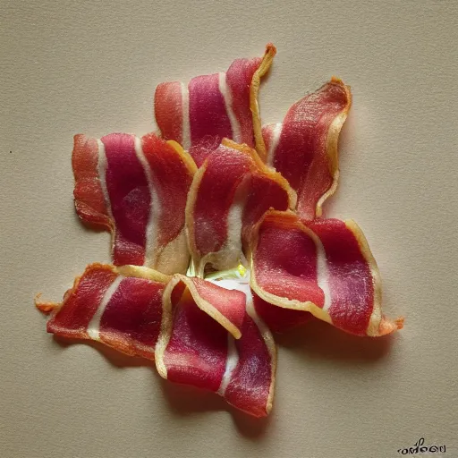 Prompt: bacon flower