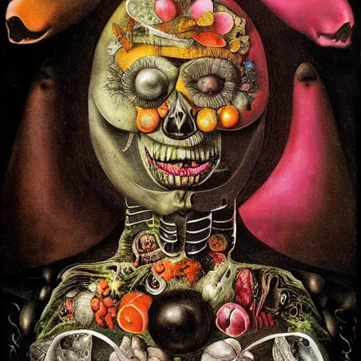 Image similar to post - punk new age album cover, magic, apocalypse, psychedelic, psychonaut, black white pink, magic, giger h. r., giuseppe arcimboldo