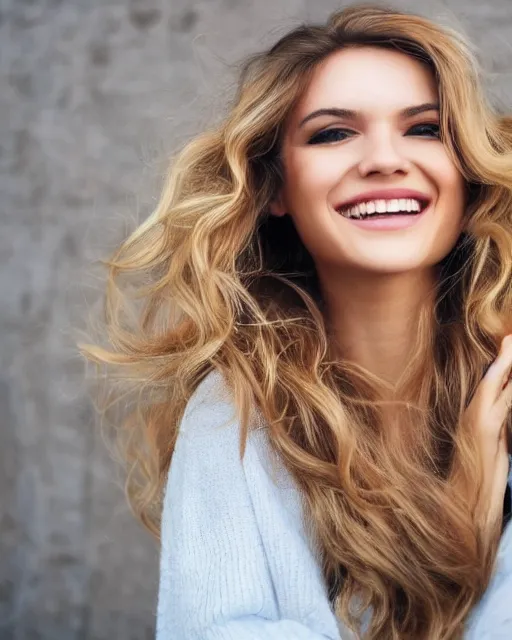 Image similar to beautiful woman with wavy blonde hair and a beautiful smile