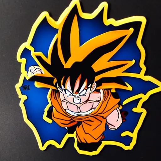 Image similar to die cut sticker, goku using gomu gomu no gatling by luffy, splatter paint