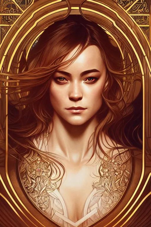 Image similar to symmetry!! intense fanart of alizee as acotar protagonist, intricate, elegant, highly detailed, my rendition, digital painting, artstation, concept art, smooth, sharp focus, illustration, art by artgerm and greg rutkowski and alphonse mucha