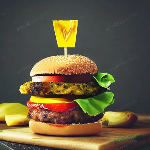 Image similar to burger made from fruits