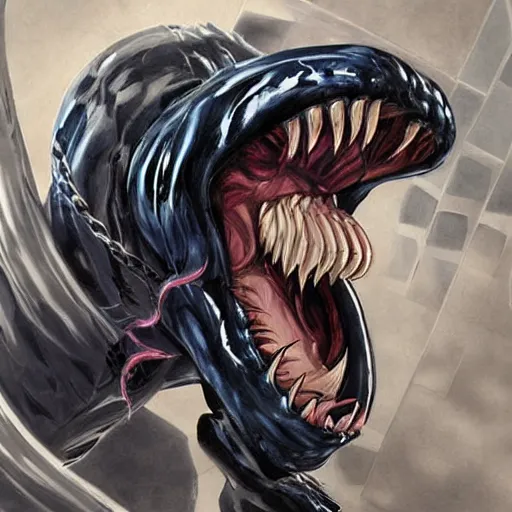 Image similar to artwork of venom by arian mark