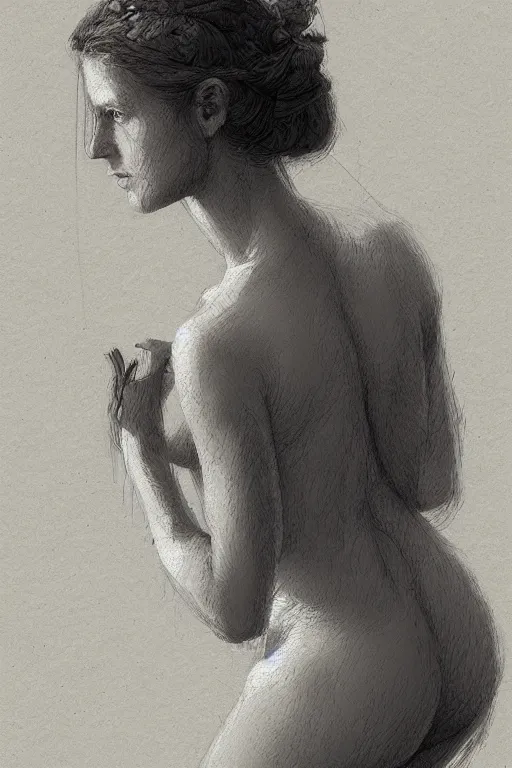 Prompt: beautiful natural coy cottagecore peasant maiden master life drawing, intricate, elegant, highly detailed, digital painting, artstation, concept art, smooth, sharp focus, illustration, art greg rutkowski