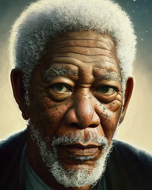 Image similar to highly detailed portrait, morgan freeman as hades, greek mythology, stephen bliss, unreal engine, fantasy art by greg rutkowski, loish, rhads, ferdinand knab, makoto shinkai and lois van baarle, ilya kuvshinov, rossdraws, tom bagshaw, global illumination, radiant light, detailed and intricate environment