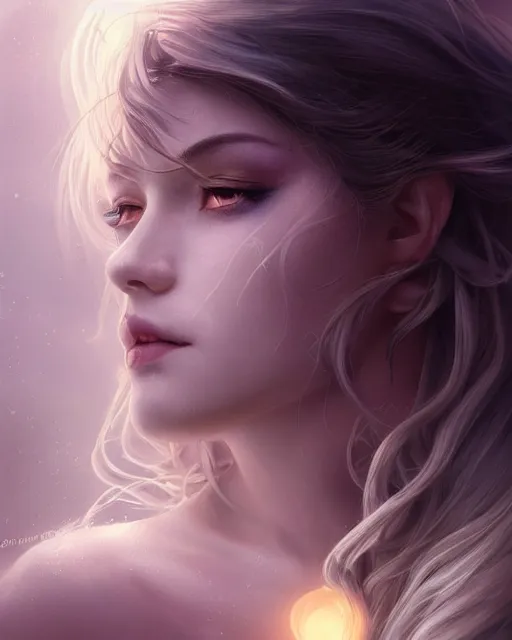 Prompt: side portrait of beautiful female cleric, ethereal, dreamy, backlit, highly detailed, hyperrealistic, mystical, intricate, realistic lighting, realistic face, sharp focus, windswept, rule of thirds, by artgerm, wlop, rossdraws, frank frazetta, andrei riabovitchev, trending artstation, hd, 4 k, fantasy
