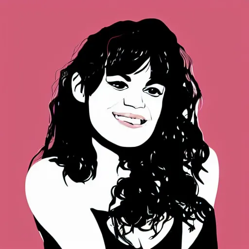 Prompt: an illustration of a norah jones long hair, digital art