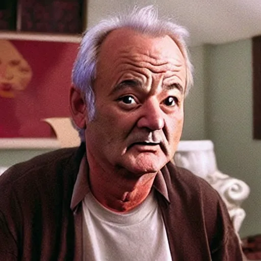 Prompt: A still pf Bill Murray in Spirited Away