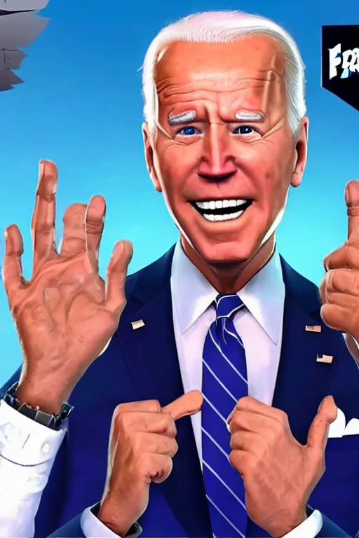 Prompt: Joe Biden as a Fortnite character