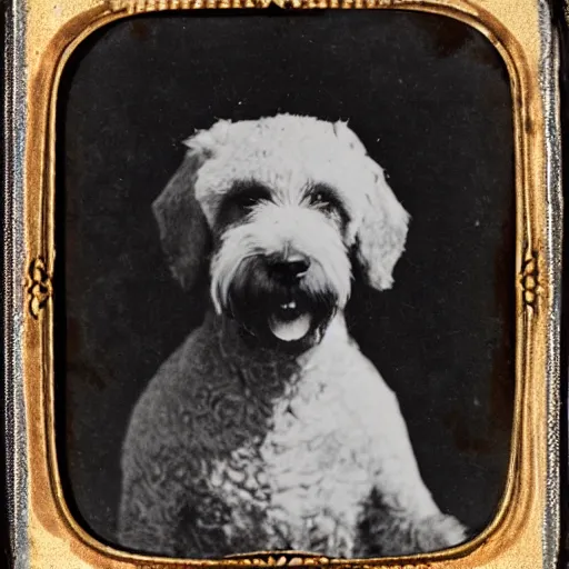 Image similar to Daguerreotype of a wheaten terrier