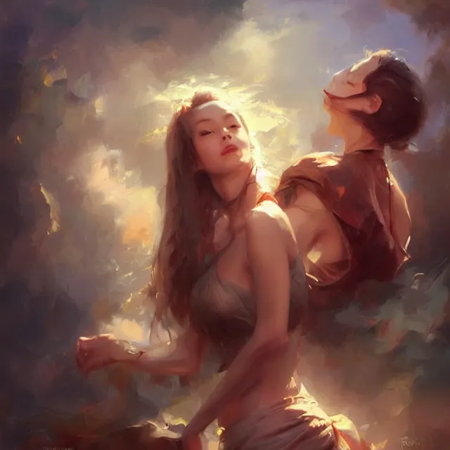 Image similar to in this whole world, you are the most beautiful. oil painting, by stanley artgerm lau, wlop, rossdraws, frank frazetta, andrei riabovitchev, marc simonetti