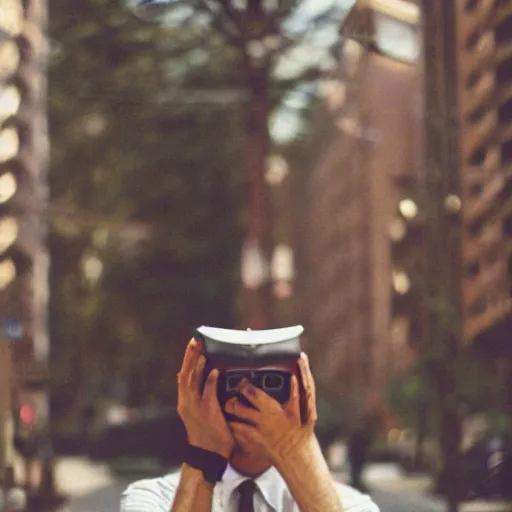 Image similar to a man with a look of extreme confusion on his face, kodak portra