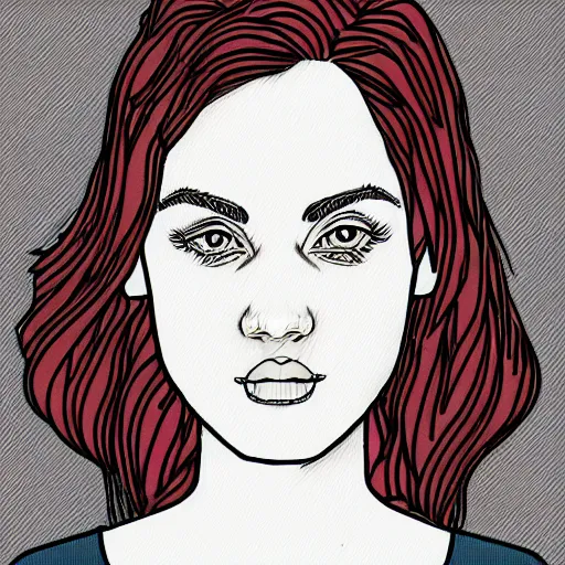 Prompt: female portrait, coloring book