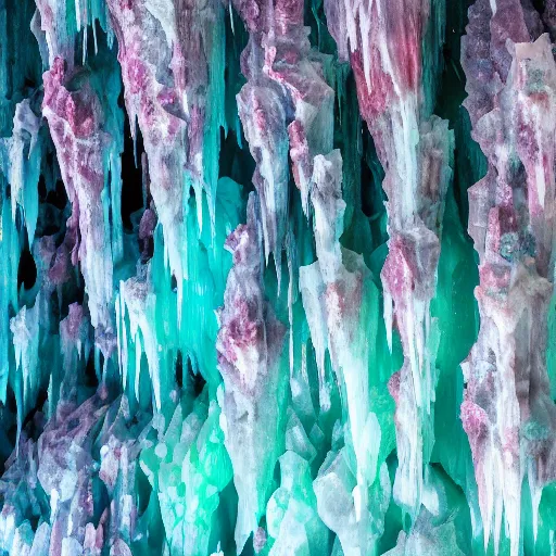 Prompt: colorful crystal cave with crystalline stalactites and stalagmites, high definition, photorealistic,