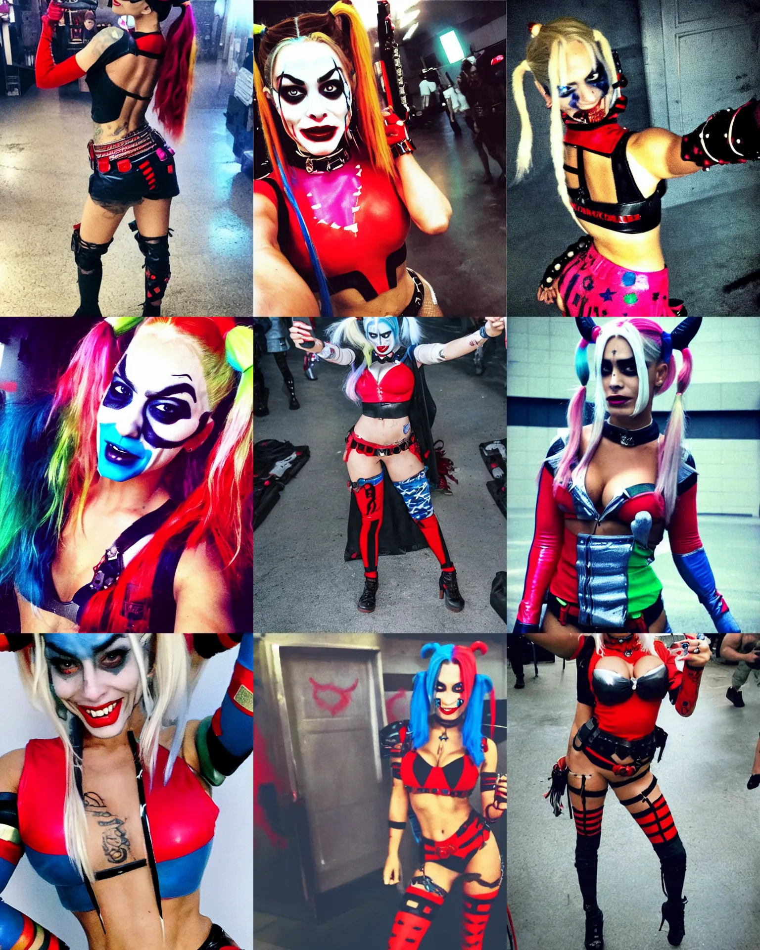 Prompt: a full - body selfie of sommer ray as harley quinn on the set of 2 0 1 6's suicide squad, instagram post, 8 k resolution