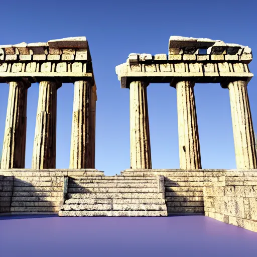 Image similar to 8 k hd detailed octane render of an ancient greek temple