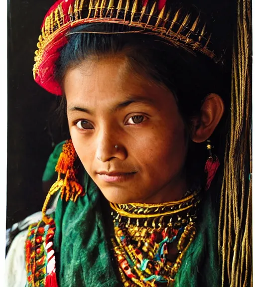 Prompt: portrait_photo_of_a_stunningly beautiful_nepalese_maiden, 19th century, hyper detailed by Annie Leibovitz, Steve McCurry, David Lazar, Jimmy Nelsson, professional photography