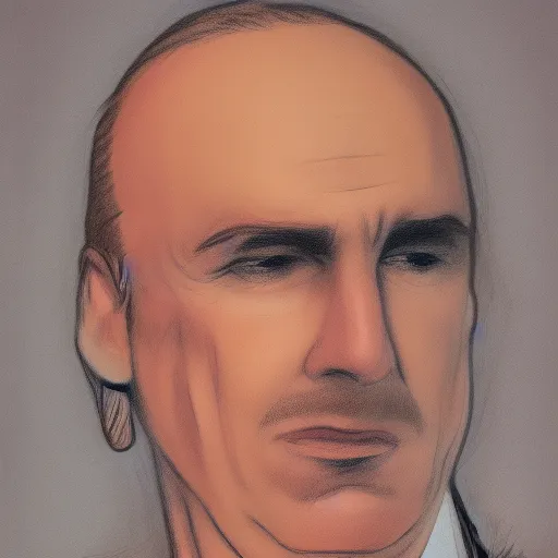 Prompt: Badly drawn better call saul fan art