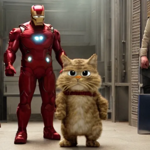 Image similar to garfield in avengers ( 2 0 1 2 )