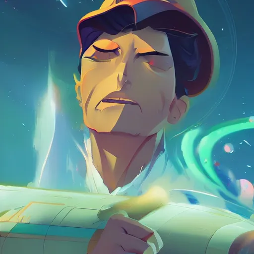 Image similar to hero world space dandy, behance hd by jesper ejsing, by rhads, makoto shinkai and lois van baarle, ilya kuvshinov, rossdraws global illumination