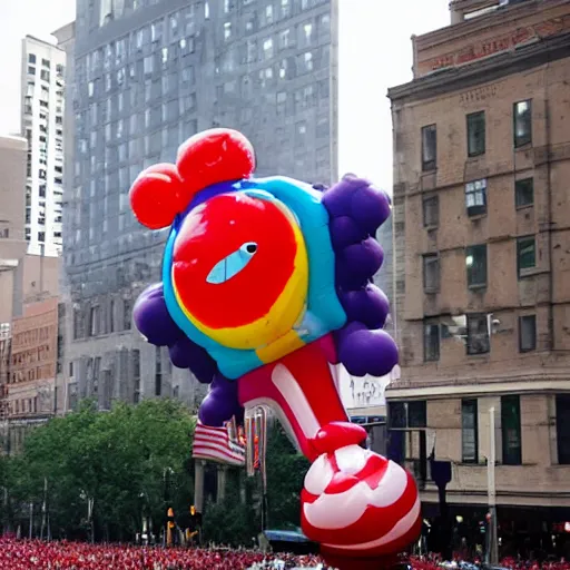 Image similar to a Macy’s Parade balloon of Bill Clinton