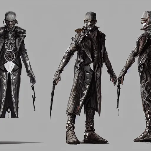 Image similar to character design sketch humanoid by ahmet atil akar, concept art character, cyberpunk fashion, fantasy, painted, 4 k, high detail, sharp focus, trending in artstation